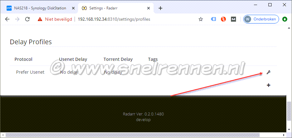 Radarr settings -  Delay Profile