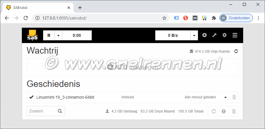 SABnzbd: download contoleren en uitpakken
