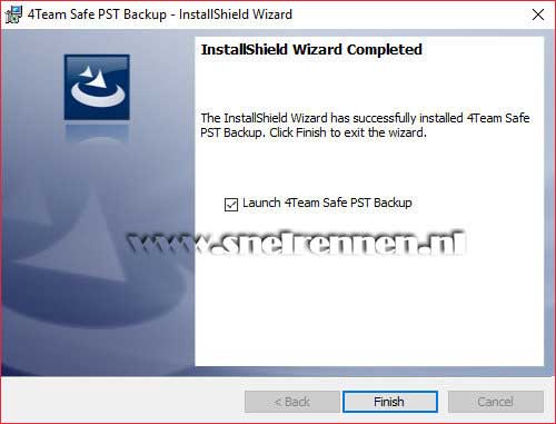 Safe PST Backup, InstallShield Wizard Completed