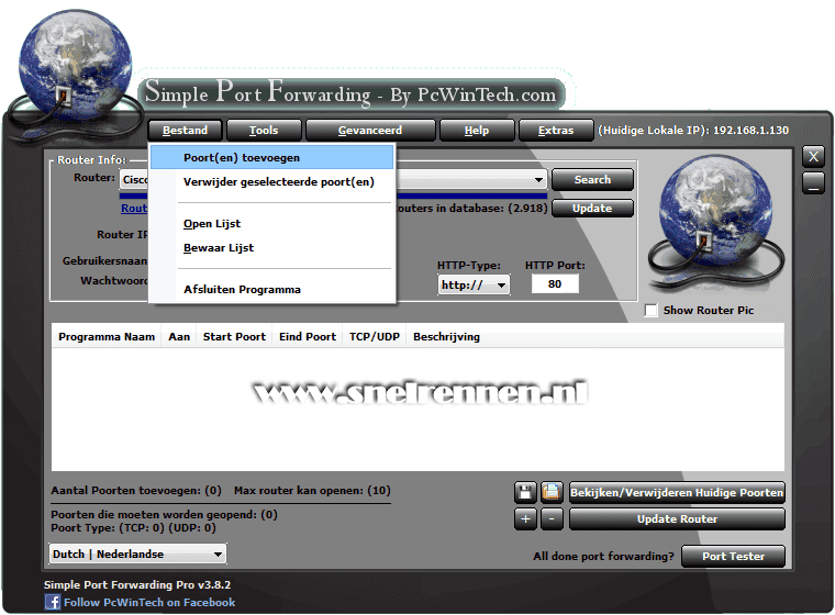 Simple Port Forwarding, poort openen