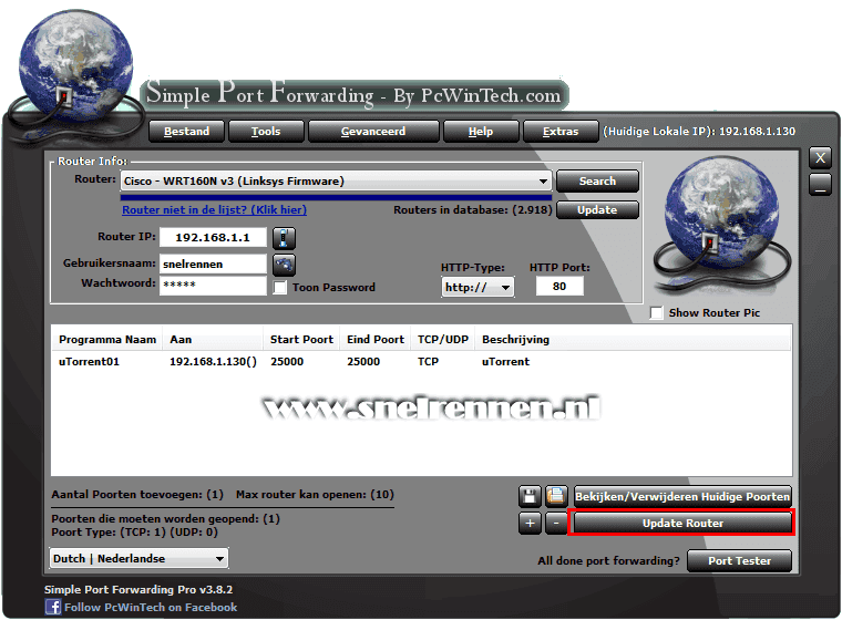 Simple Port Forwarding, update router