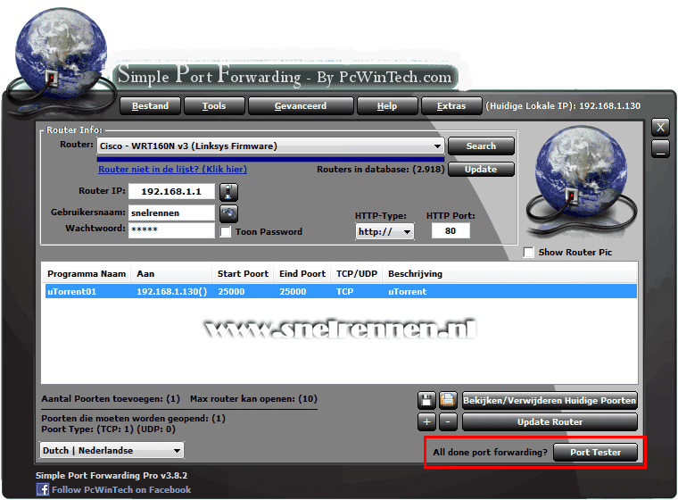 Simple Port Forwarding, poort controleren