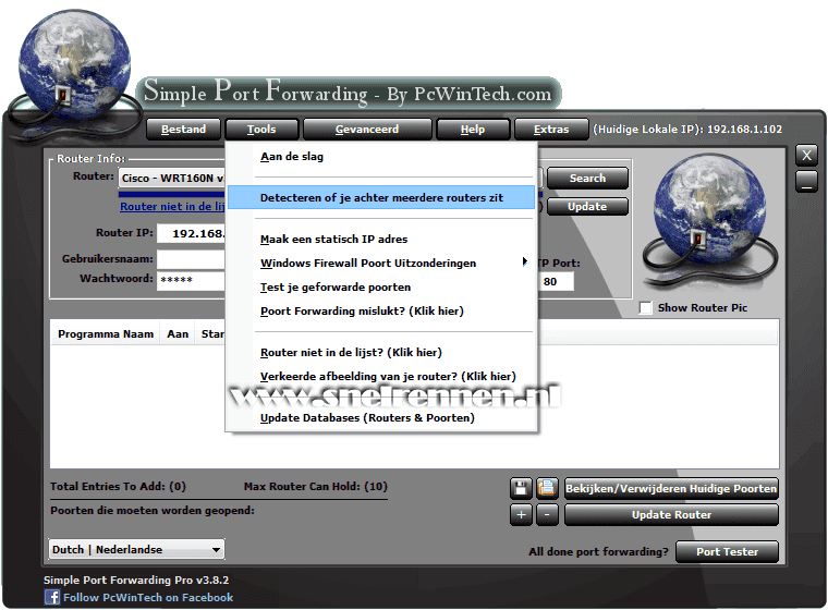 Simple Port Forwarding, aantal routers detecteren