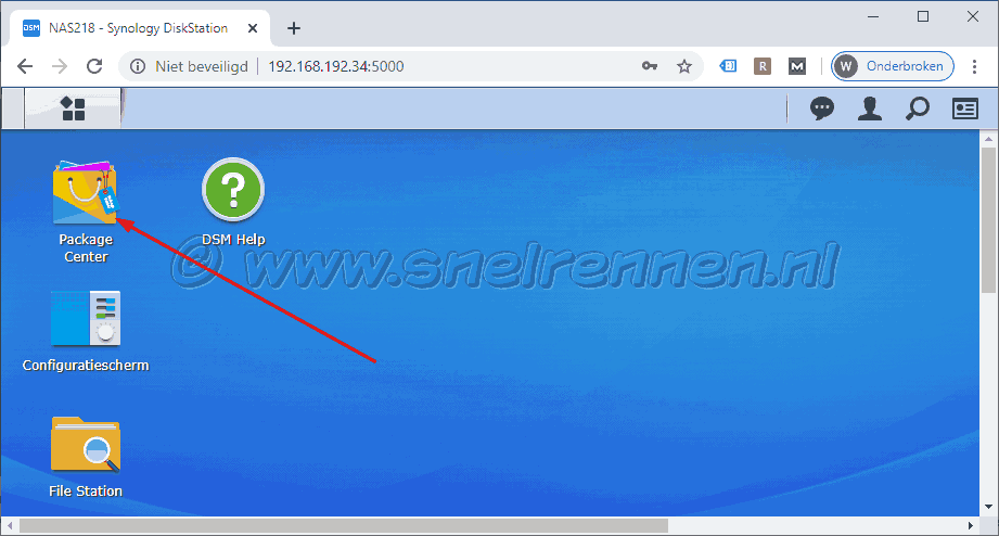 Synology Diskstation, Package Center starten