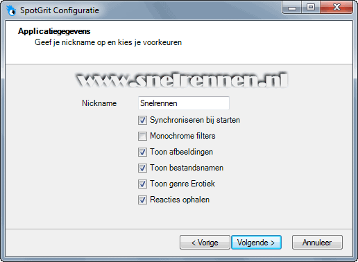 SpotGrit, applicatiegegevens