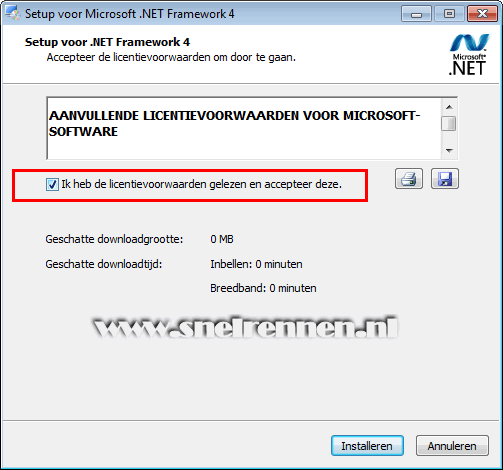 Setup voor .NET framework 4