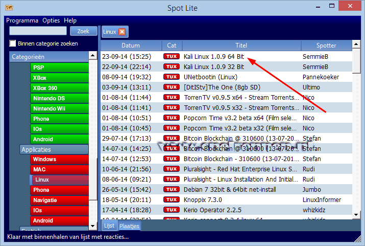 SpotLite, spotoverzicht