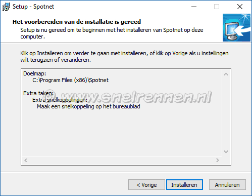 Spotnet installatie, voorbereiding compleet