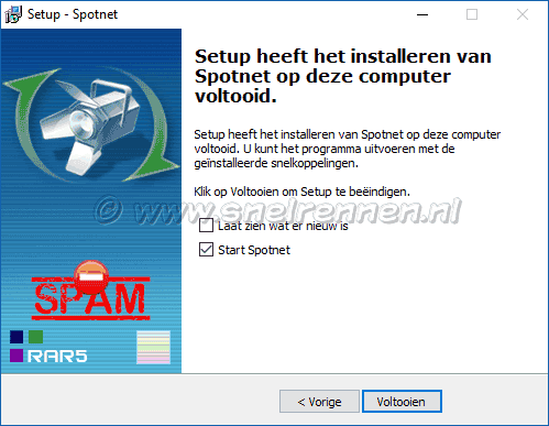 Setup Spotnet voltooid