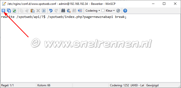 www.spotweb.conf bestand opslaan 