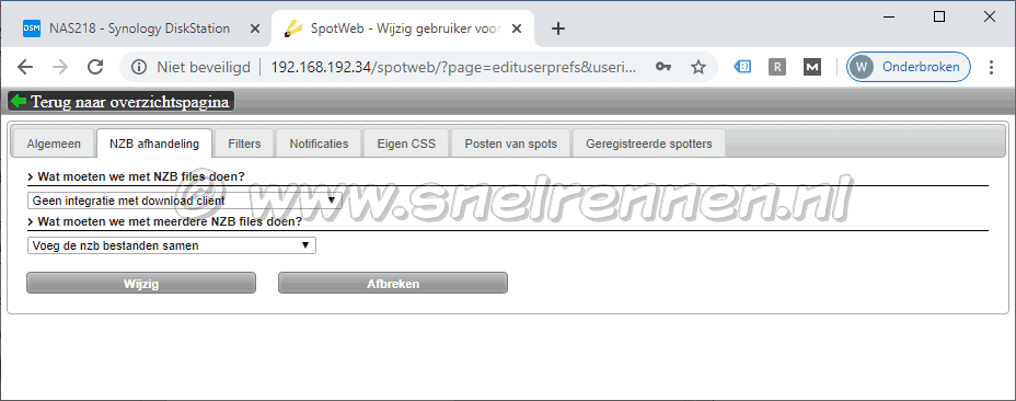 Spotweb configuratie, NZB afhandeling