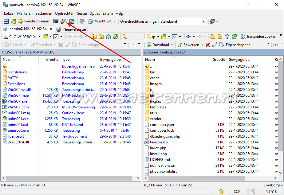 Putty starten via WinSCP