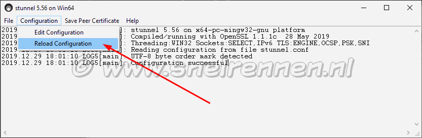 Stunnel, reload configuration