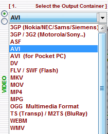 SUPER, select output container