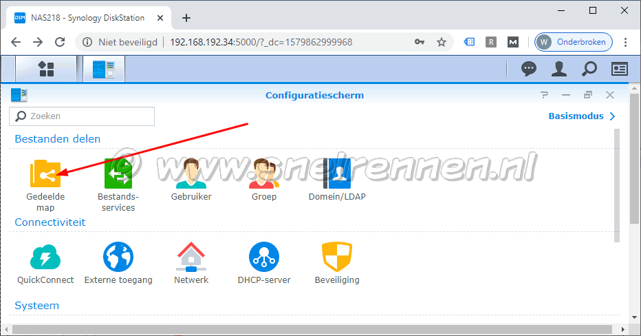 DSM, configuratiescherm