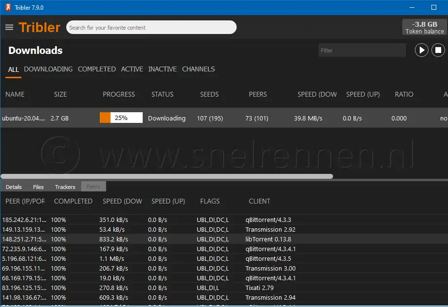 Tribler, downloading