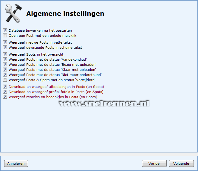 Usenet Collector, Algemene instellingen