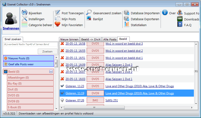 Usenet Collector, Spot overzicht