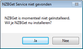 NZBGet service niet gevonden