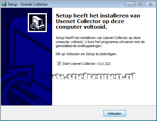 Usenet Collector setup, installatie afronden