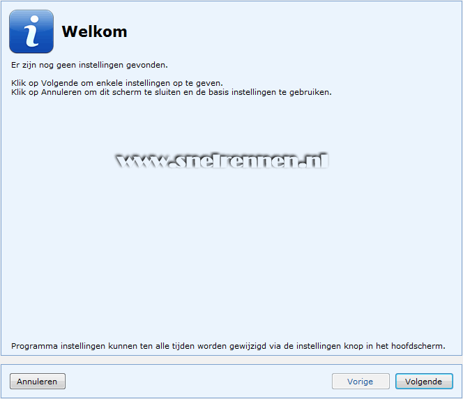 Usenet Collector, Welkom scherm