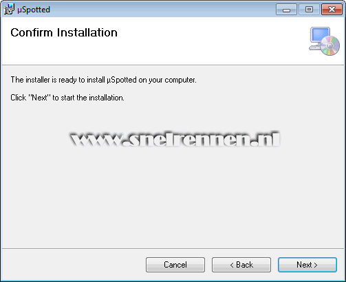 µSpotted, confirm installation