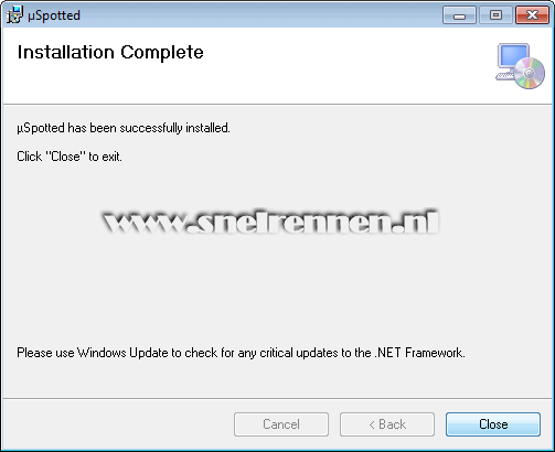 µSpotted, installation complete