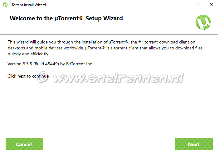 µTorrent, setup wizard