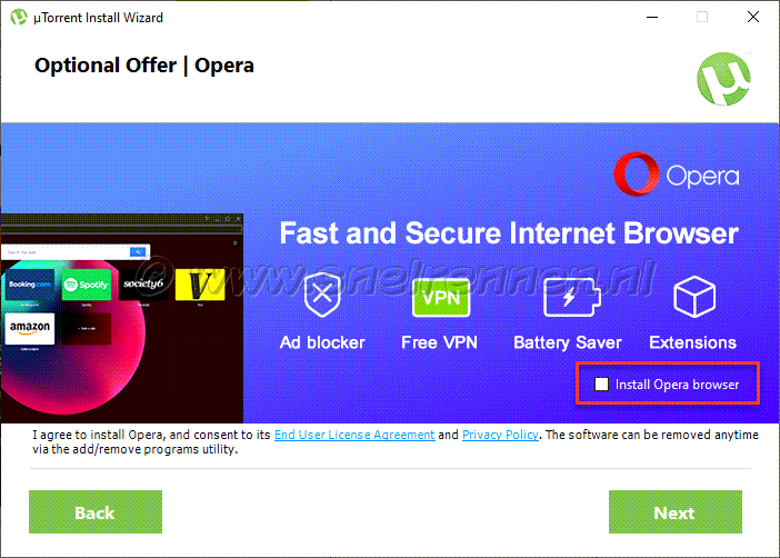 µTorrent, install Opera browser?
