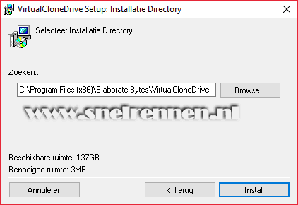 Virtual ClonDrive, installatie directory