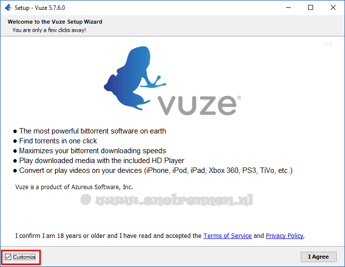 Setup Vuze 5.7.6.0.