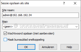 WinSCP, sessie opslaan